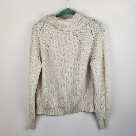 Free People By Your Side Cowl Neck Boucle Loose Knit Sweater sz S - Picture 2 of 8
